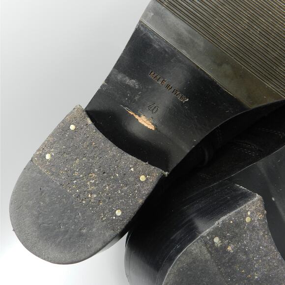 Theyskens Theory Black Suede Ankle Boots Sz 40 EU 9.5 US Low Block Heel Side Zip - Picture 9 of 12